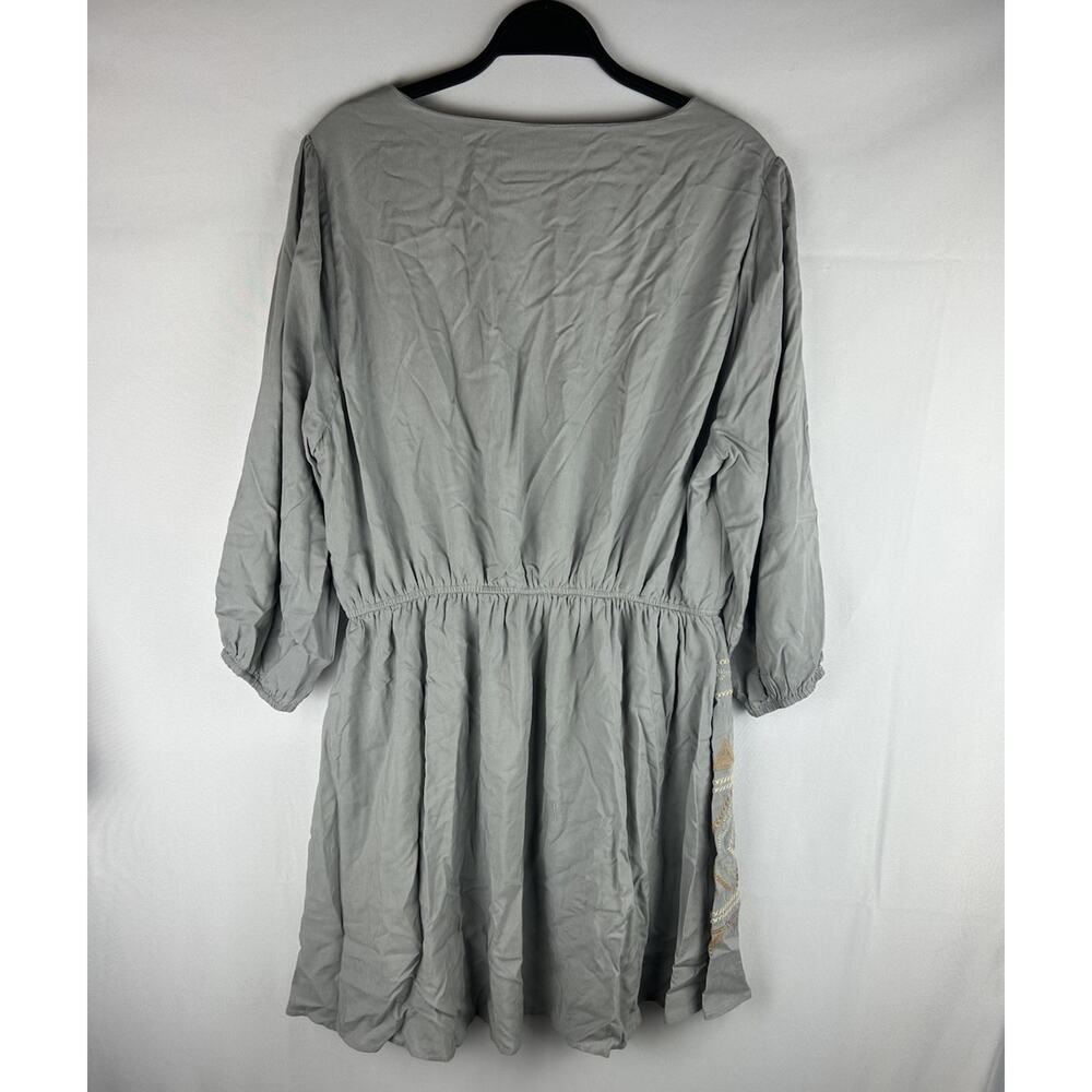 Savanna Jane Gray Embroidered Mini Dress - Picture 2 of 6